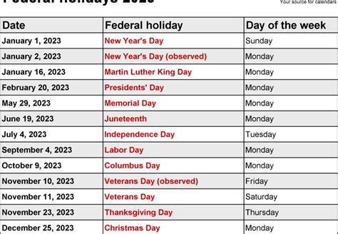 nyc holiday calendar 2023